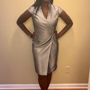 Calvin Klein Wrap Dress - Silver - US 6